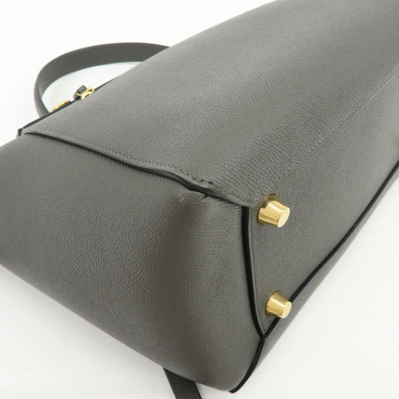 Celine Belt Textured Leather Gray Calfskin Bag