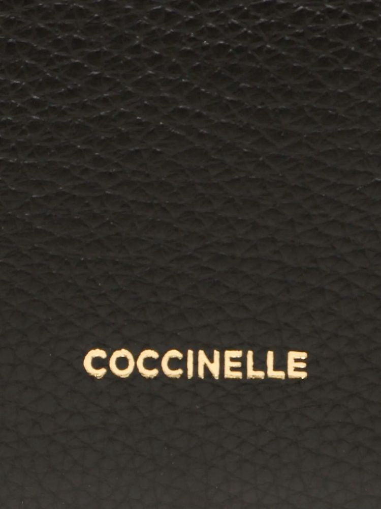 Coccinelle Tebe Crossbody Bag — Black Cowhide | Ribbon: Polyester
