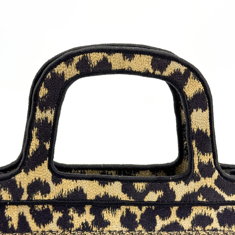 Christian Dior Book Mizza Embroidered Canvas Black Bag