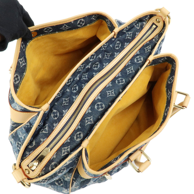 Louis Vuitton Porte Epaule Raye Striped Monogram Denim Blue Denim_jeans Bag
