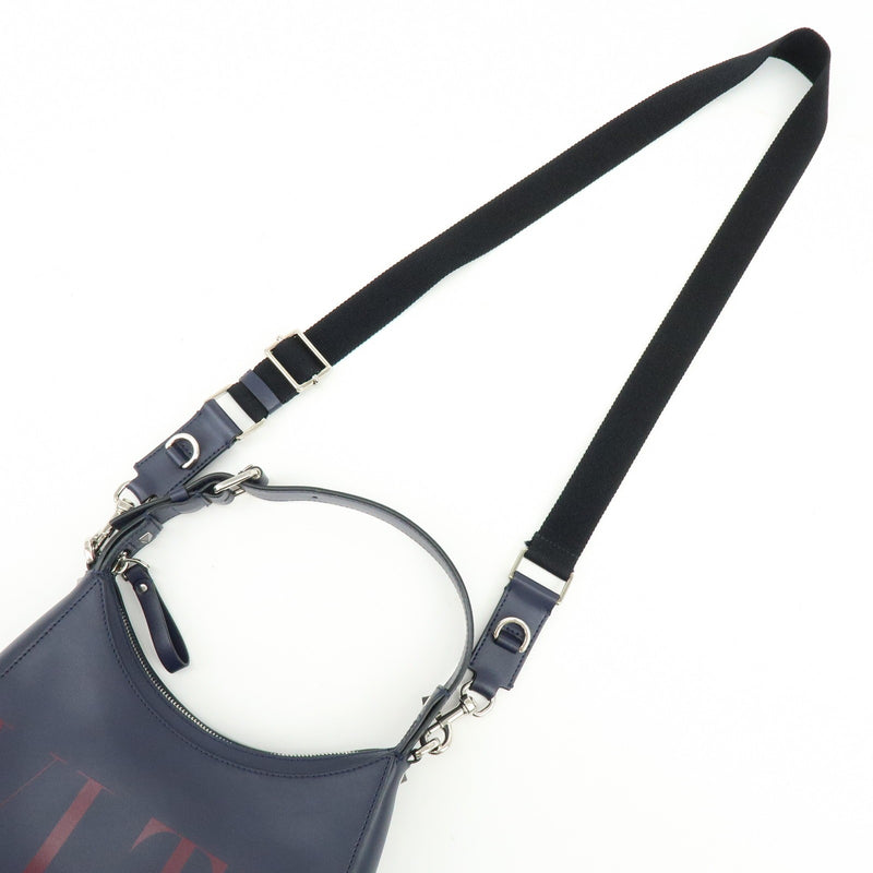Valentino Garavani Vltn Hobo Printed Leather Navy