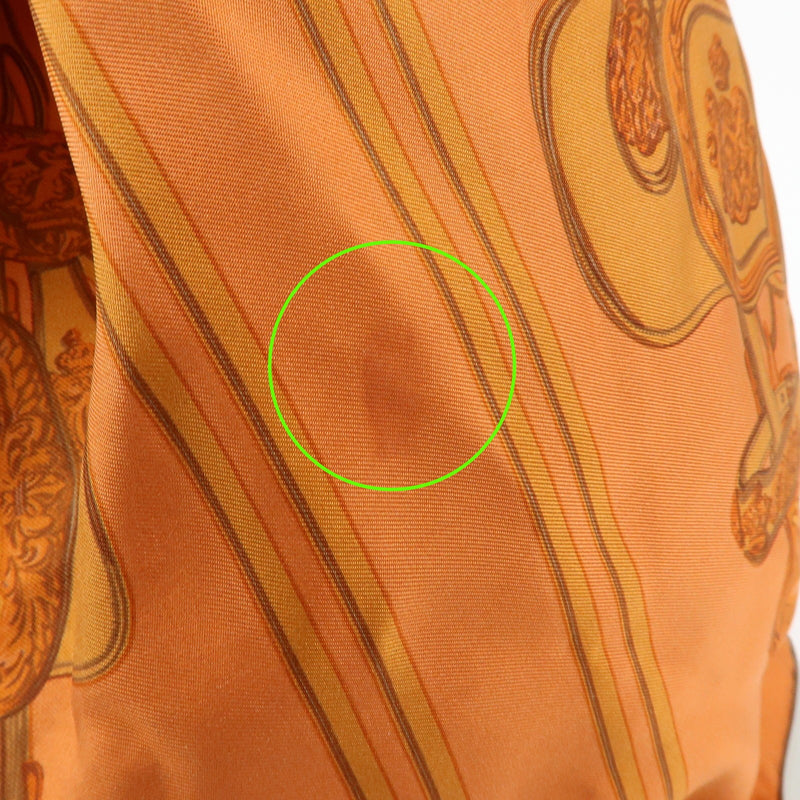 Hermes Soie Cool Printed Silk And Calfskin Orange Bag