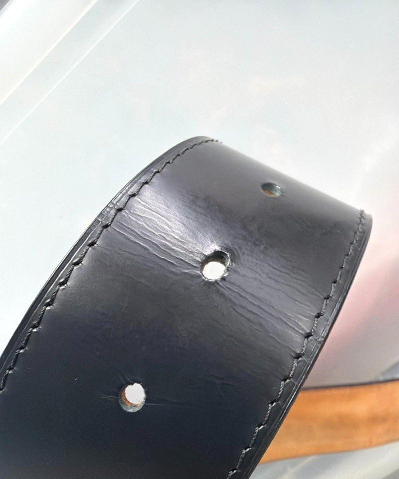 Louis Vuitton Voyage Buckle Belt Leather Black
