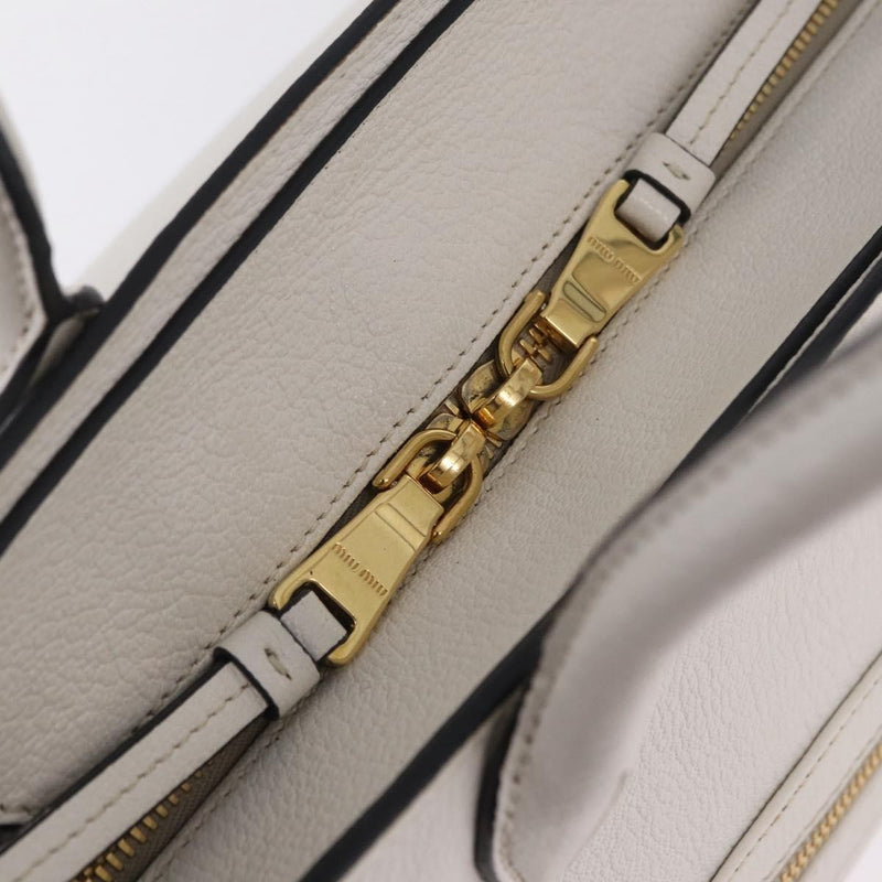 Miu Miu Madras Front Zip Leather White Bag
