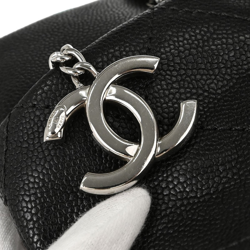 Chanel Timeless Cc Charm Quilted Caviar Black Leather Bag
