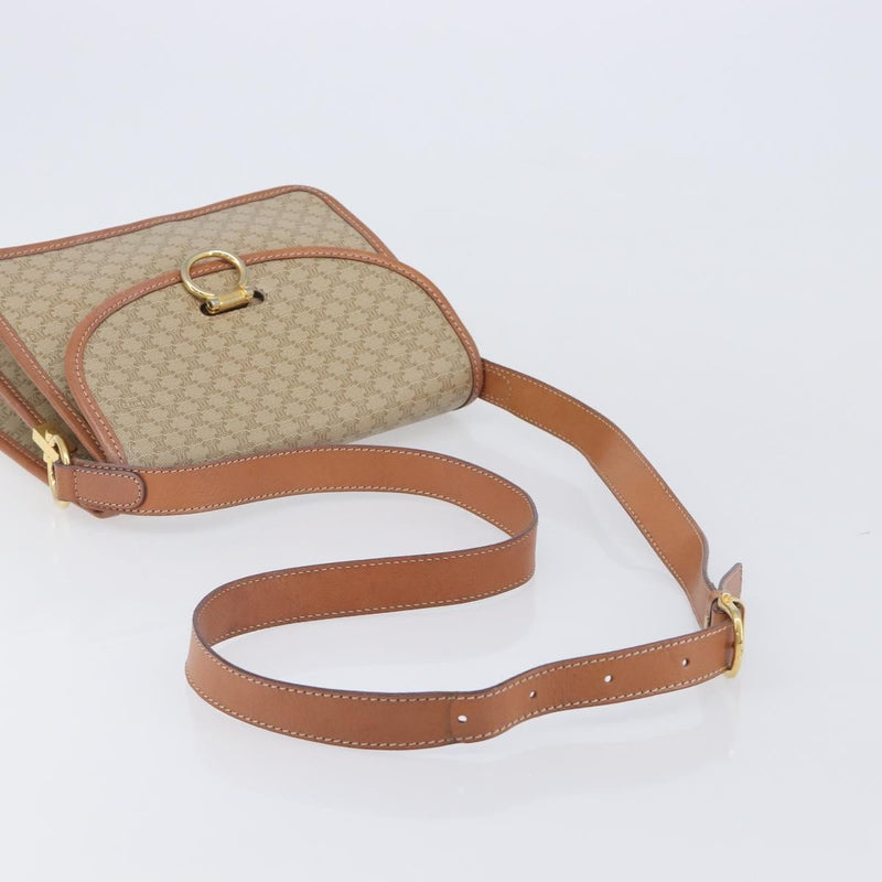 Celine Macadam Shoulder Canvas Beige Bag