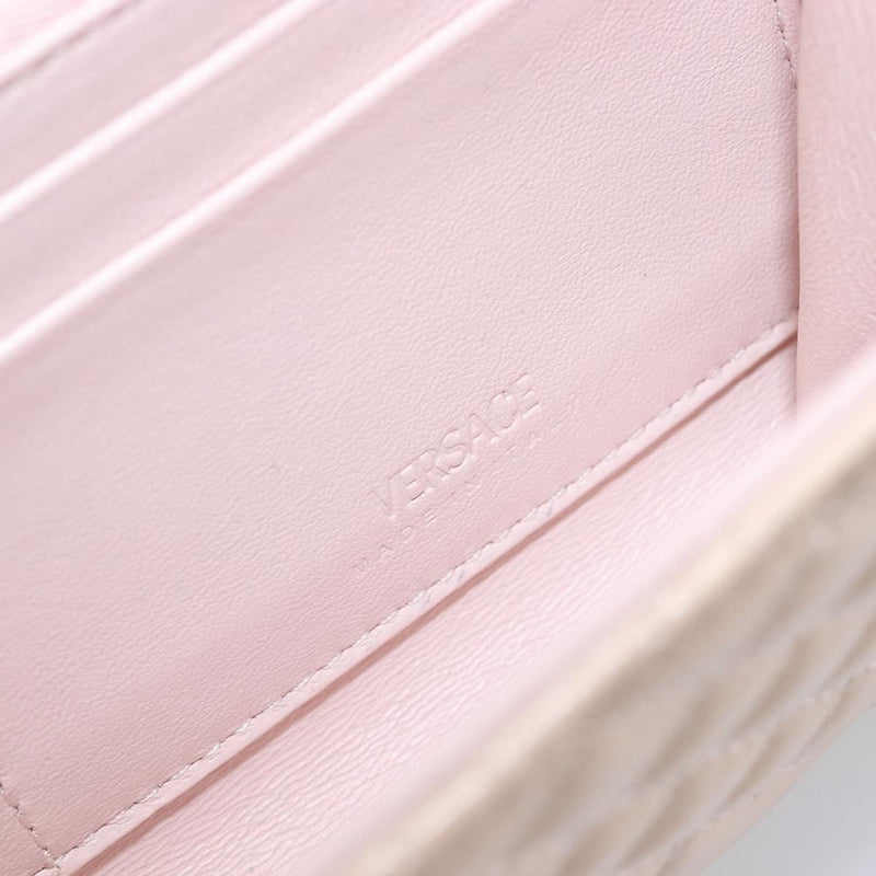 Versace Greca Goddess Convertible Clutch Leather Pink