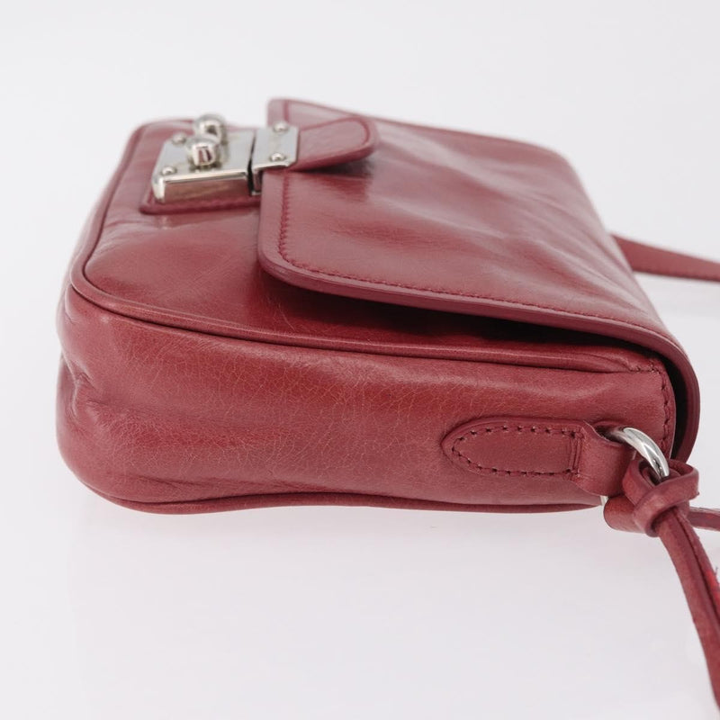 Miu Miu Madras Shoulder Leather Pink Bag
