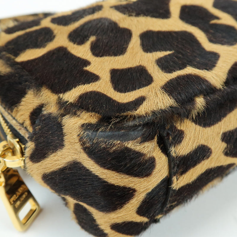 Prada Camera Printed Calf Hair Brown Pony_style_calfskin Bag