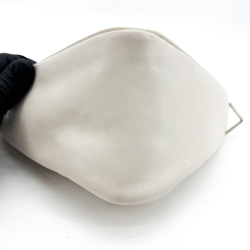 Prada Triangle Logo Zip Leather White Bag