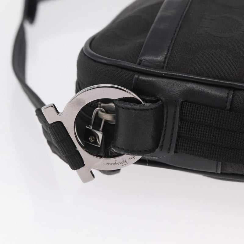 Salvatore Ferragamo Gancini Canvas Black Bag