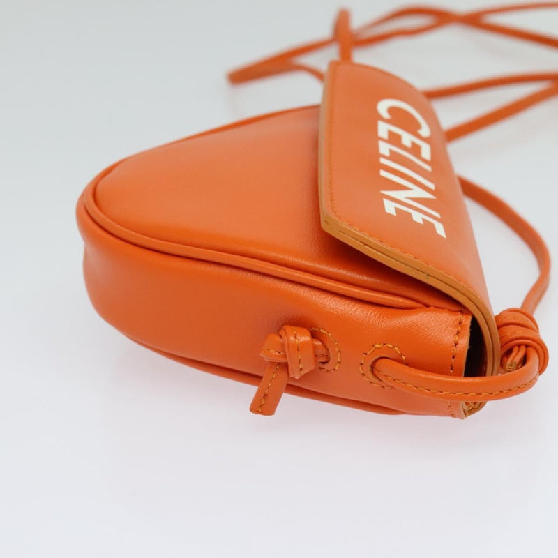 Celine Triangle Leather Orange Bag