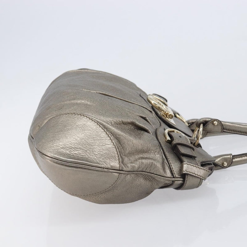 Salvatore Ferragamo Vintage Gancini Top Handle Leather Gold Bag