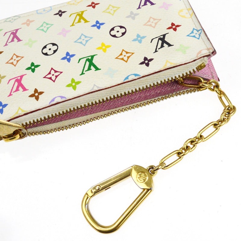 Louis Vuitton Pochette Clés Nm Monogram Multicolor Canvas White Calfskin Accessory