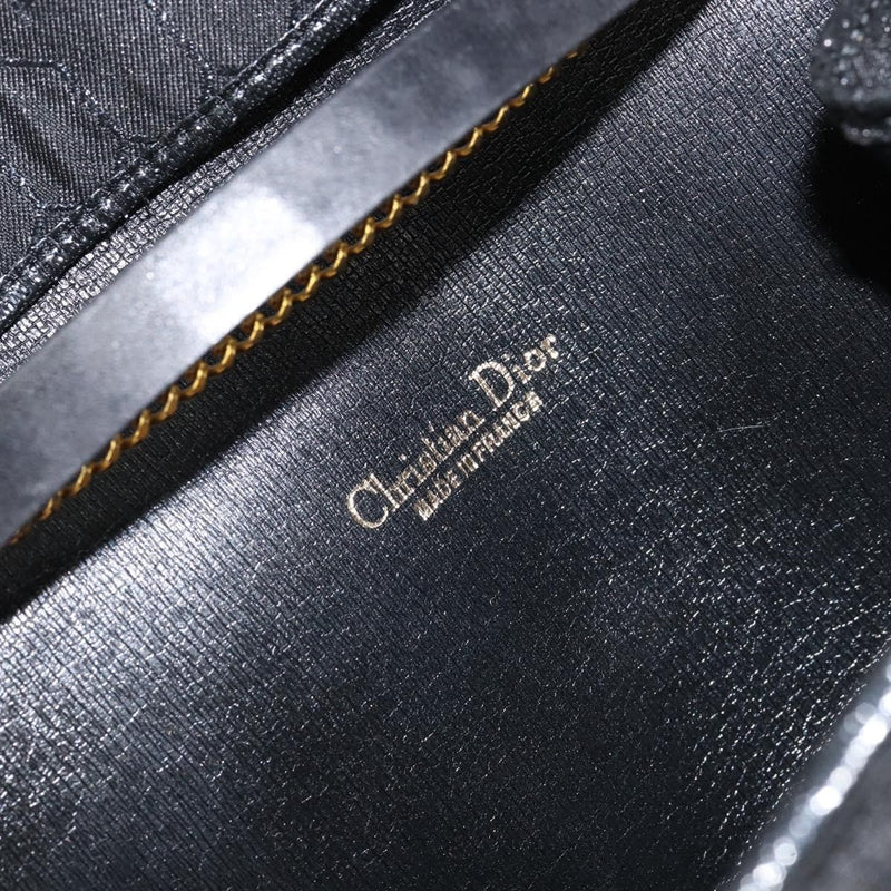 Christian Dior Vintage Honeycomb Canvas Black Bag