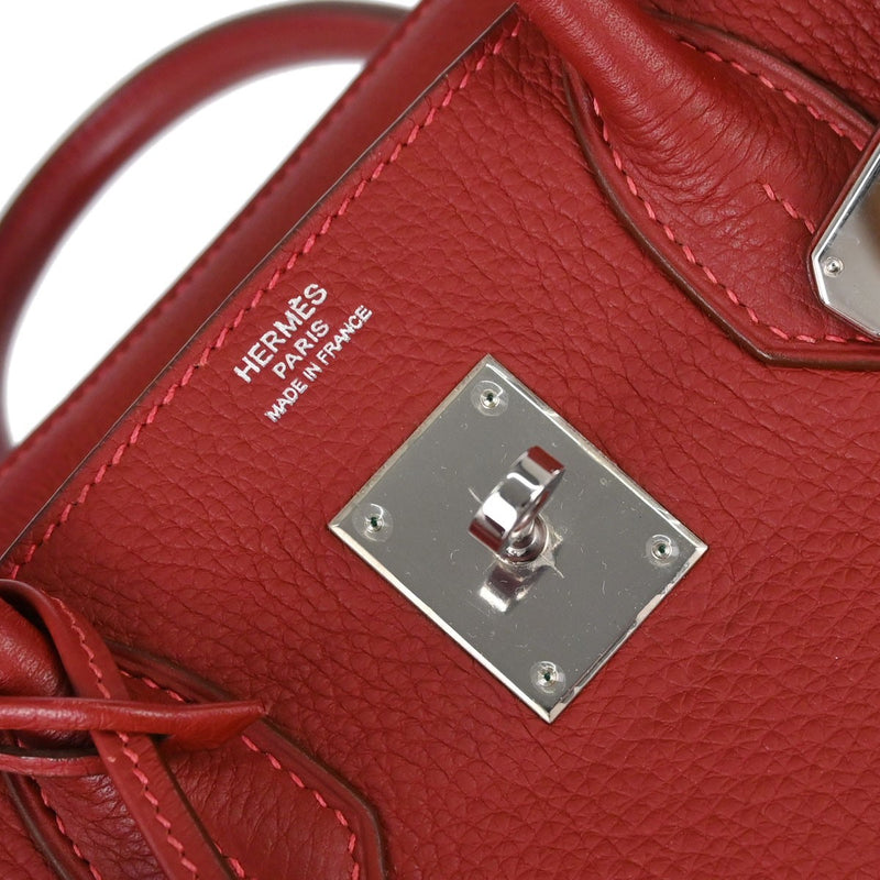 Hermes Birkin Red Togo With Palladium Hardware Leather Bag
