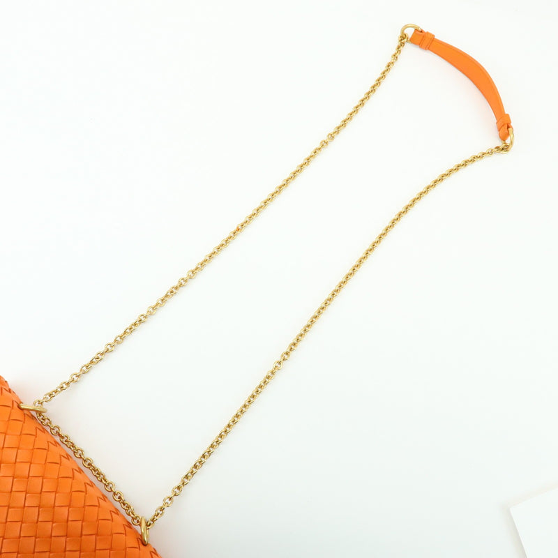 Bottega Veneta Olimpia Intrecciato Nappa Orange Leather Bag