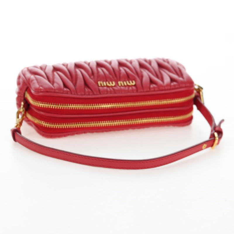 Miu Miu Tech Matelasse Leather Red Bag
