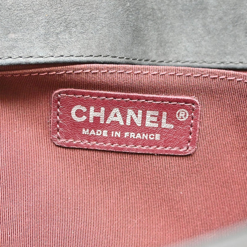 Chanel Boy Flap Chevron Lambskin Black Leather Bag