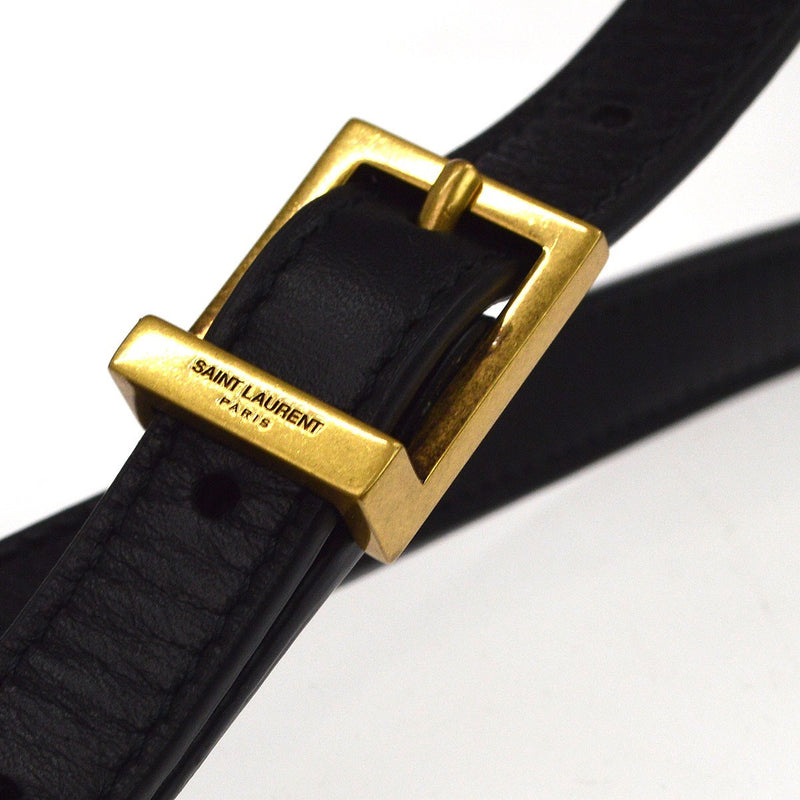 Saint Laurent Le 5 A 7 Vertical Leather Black Bag