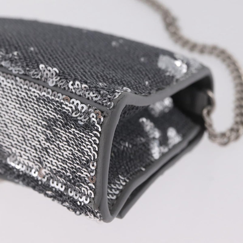 Balenciaga Hourglass Chain Leather With Sequins Silver Bag