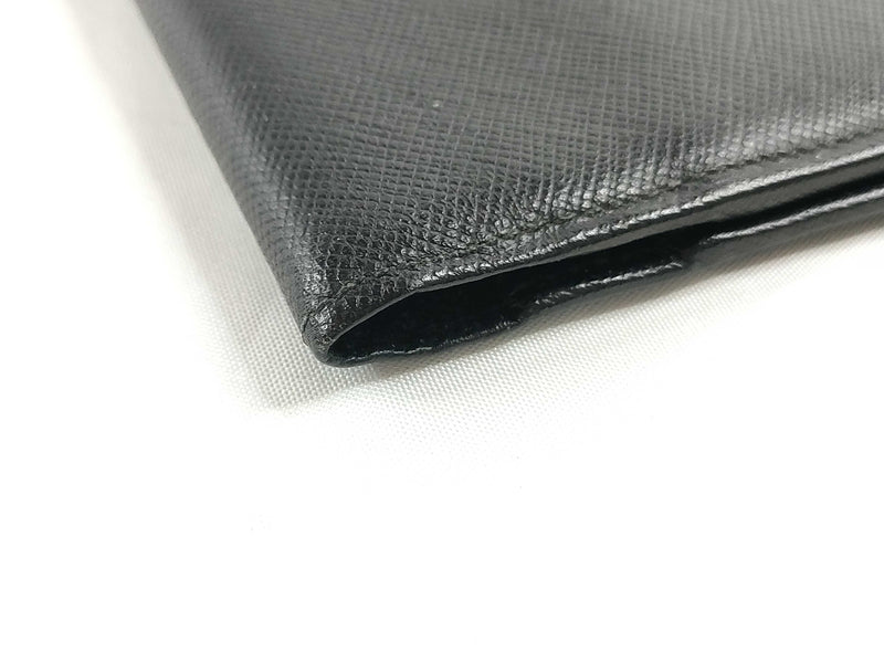 Prada Saffiano Bifold Leather Black Accessory