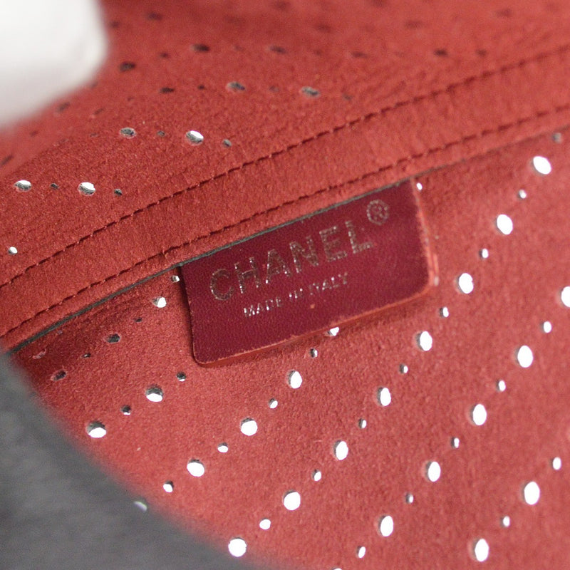 Chanel Shopping Perforated Caviar Black Leather Bag