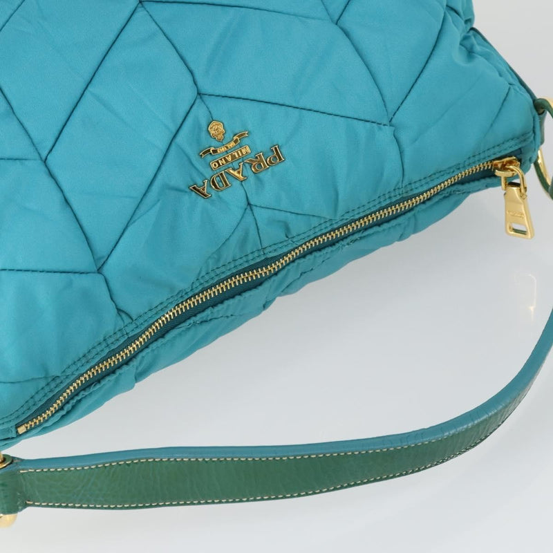 Prada Zip Hobo Chevron Tessuto Blue Nylon