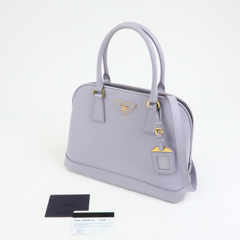 Prada Open Promenade Saffiano Leather Purple Bag