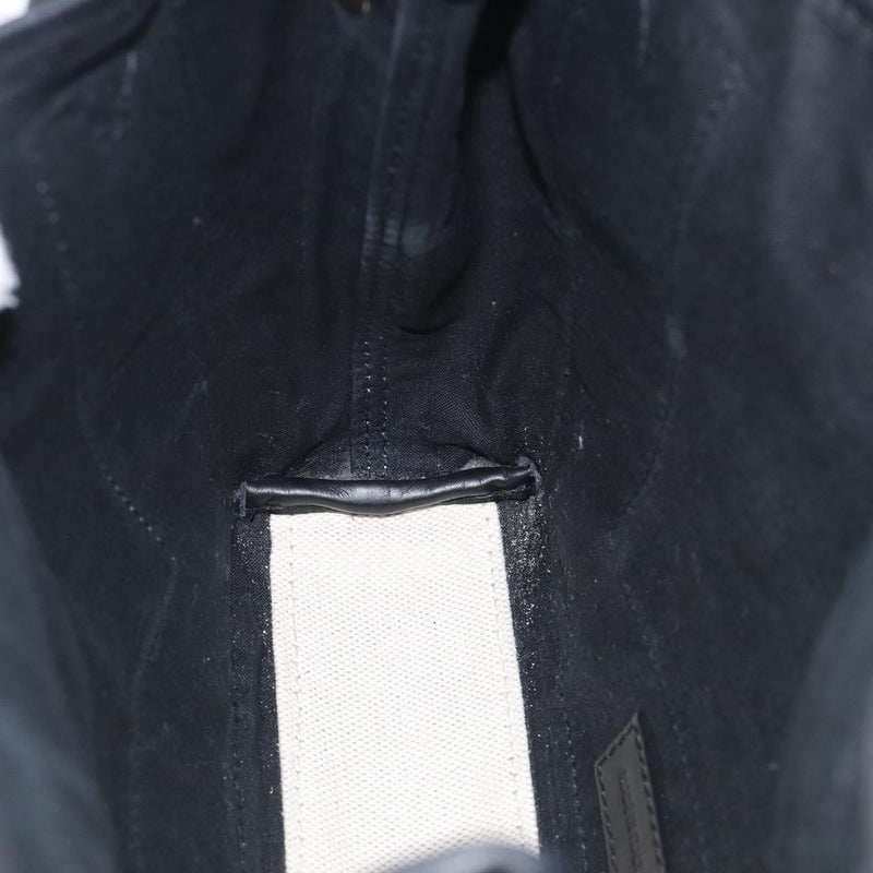 Balenciaga Navy Cabas Canvas With Leather White Bag