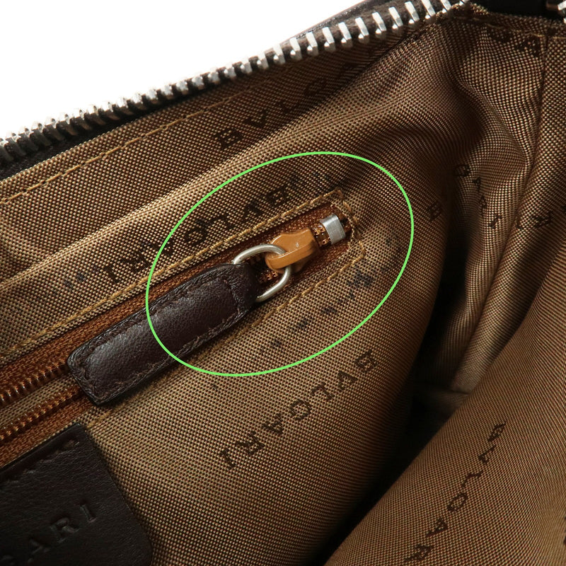 Bvlgari Logomania Canvas With Leather Khaki Bag