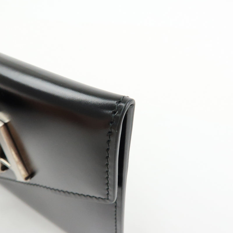 Prada Envelope Logo Clutch Spazzolato Leather Black