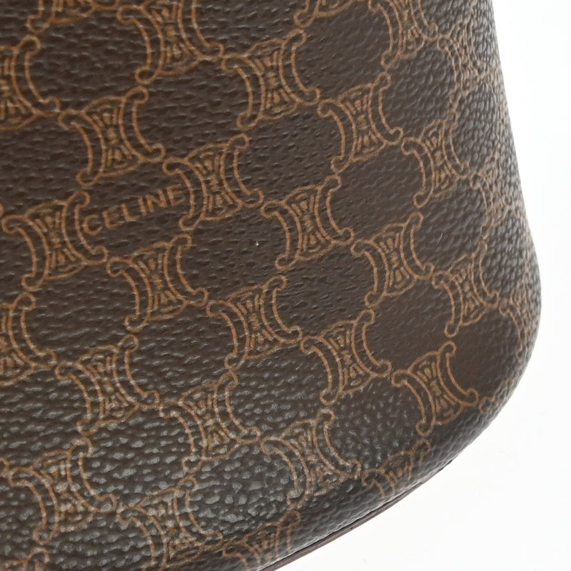 Celine Macadam Leather Brown Canvas Bag