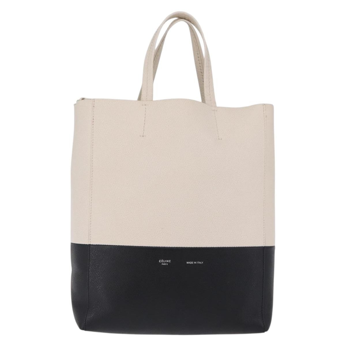 Celine Vertical Bi-Cabas Leather Black Bag