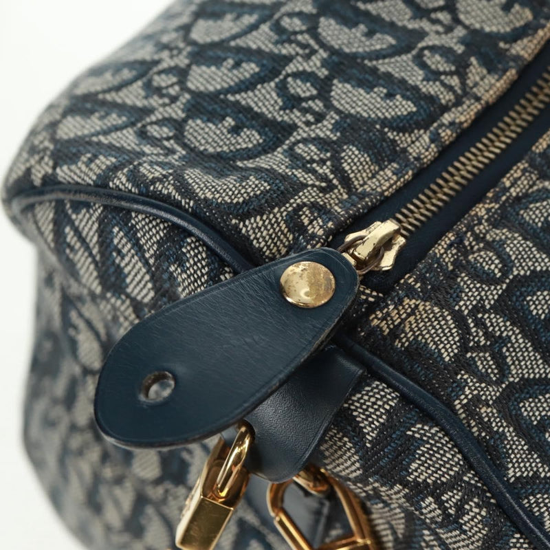 Christian Dior Vintage Trotter Boston Diorissimo Canvas Navy Bag