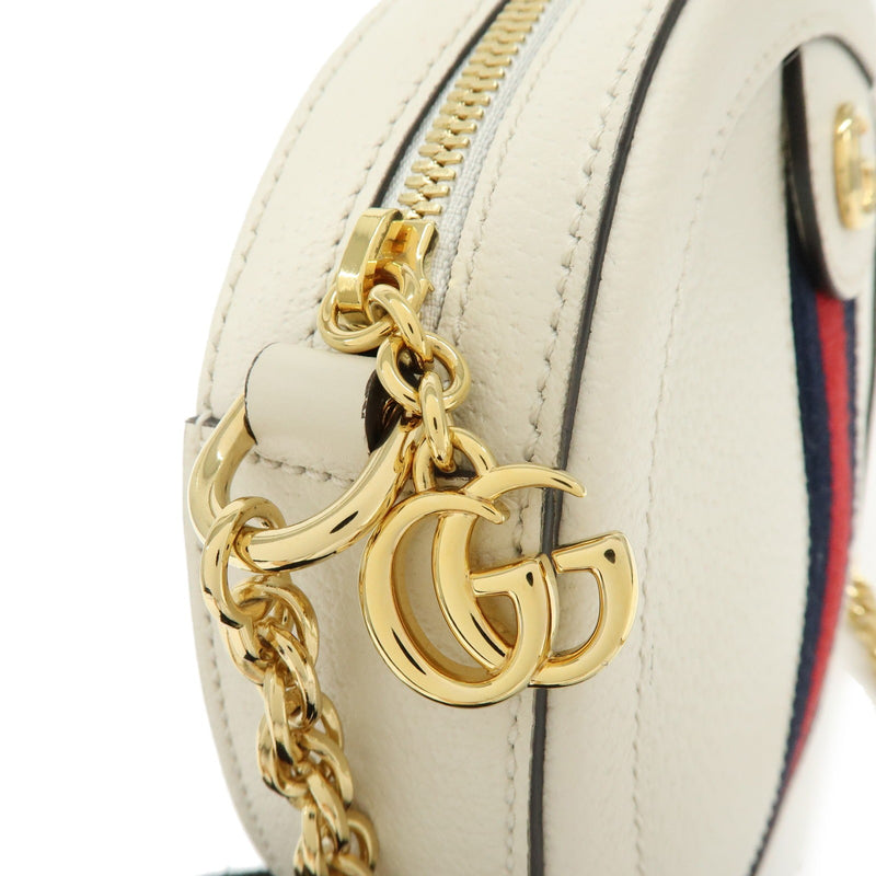 Gucci Ophidia Round Leather White Bag