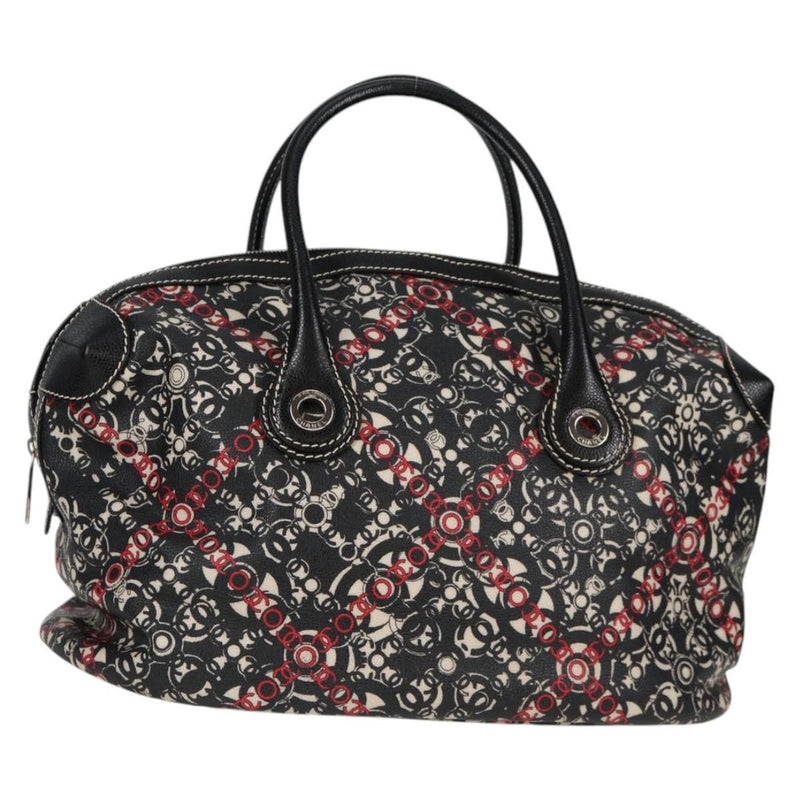 Chanel Optic Coco Bowler Printed Coated Canvas With Caviar Black Bag