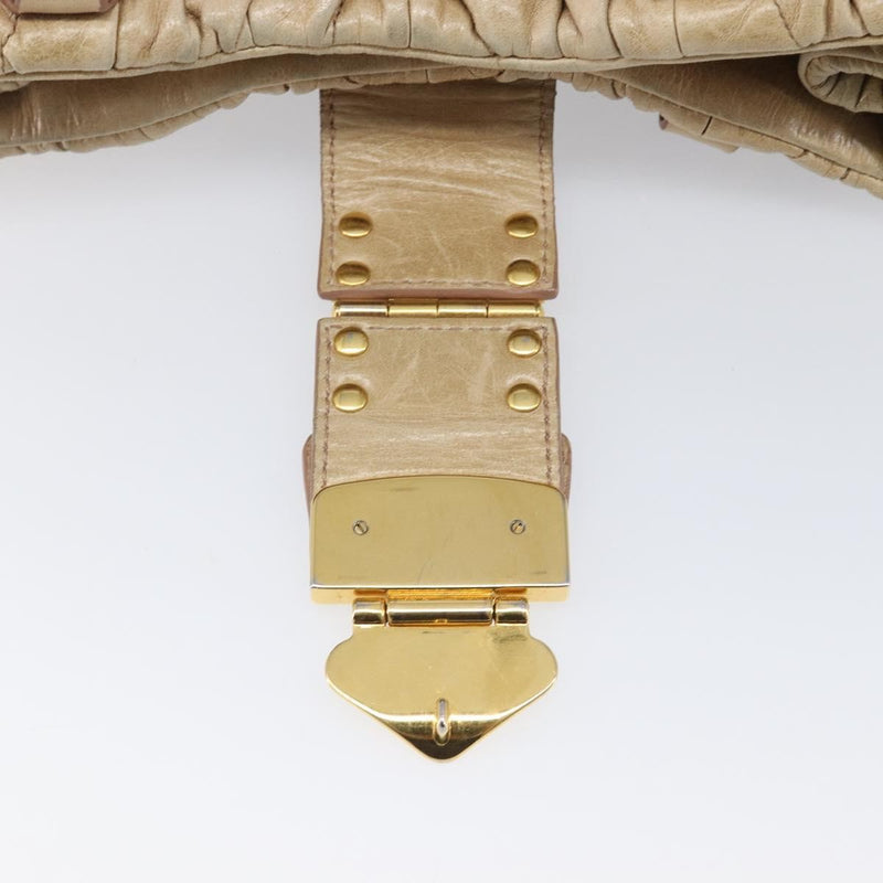 Miu Miu Coffer Convertible Satchel Matelasse Leather Beige