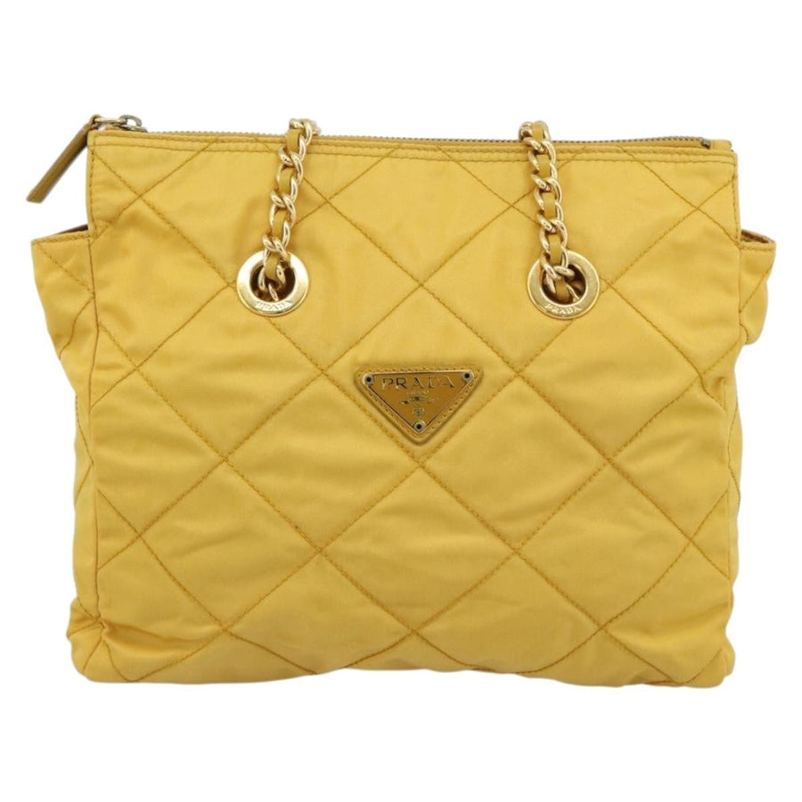 Prada Re-Edition 1995 Chain Quilted Re-Nylon Yellow Bag