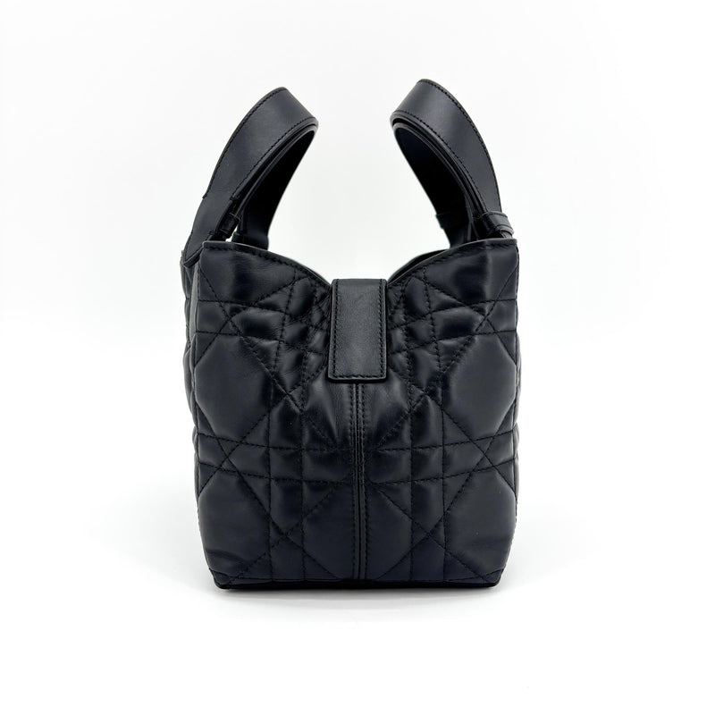 Christian Dior Toujours Macrocannage Quilt Calfskin Black Leather Bag