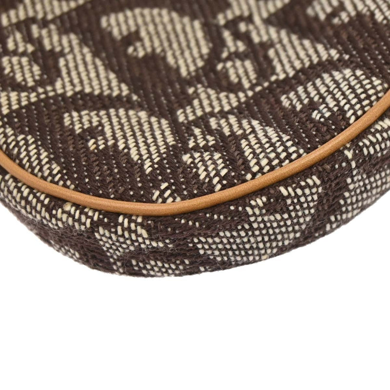 Christian Dior Vintage Saddle Zip Coin Purse Diorissimo Canvas Brown Bag