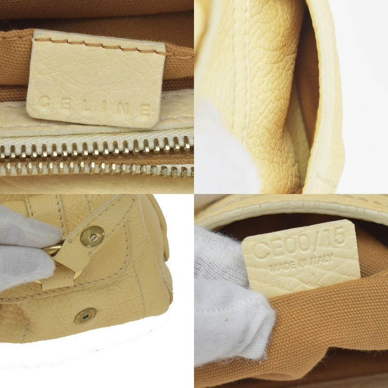 Celine Boogie Satchel Leather Yellow