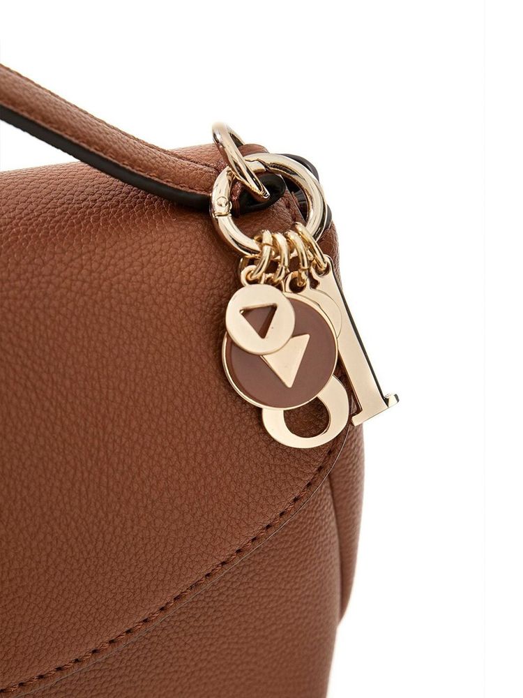 Guess Evie Top Handle Bag — Brown Polyurethane