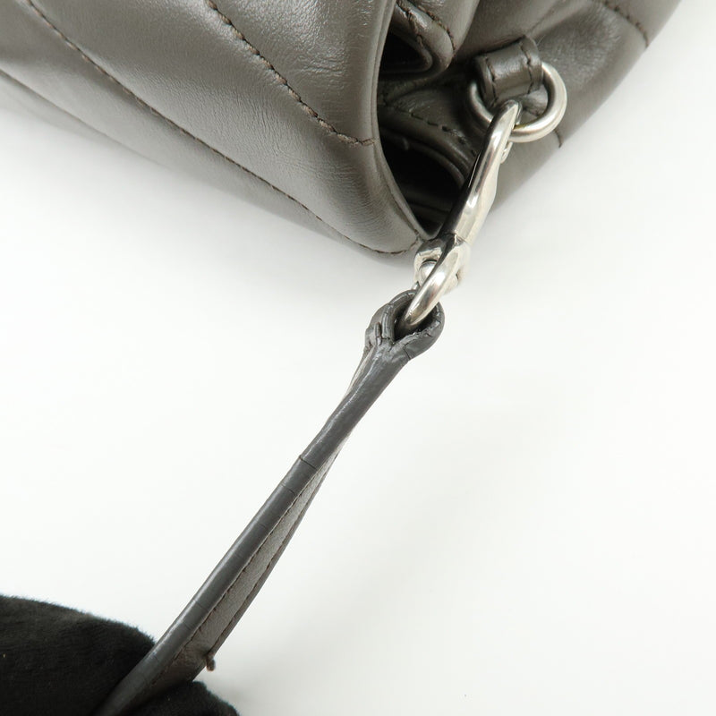 Saint Laurent Loulou Matelasse Chevron Leather Gray Bag