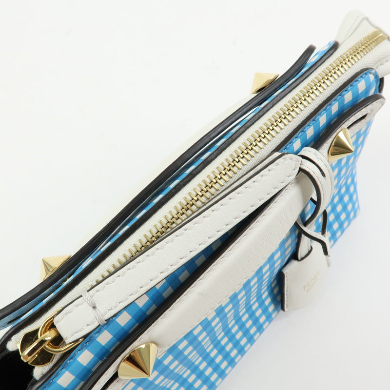 Fendi By The Way Satchel Printed Leather Blue