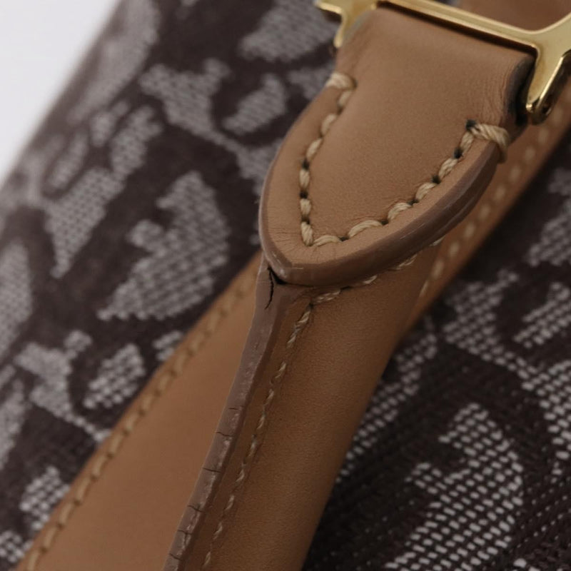 Christian Dior Vintage Open Diorissimo Canvas Brown Bag