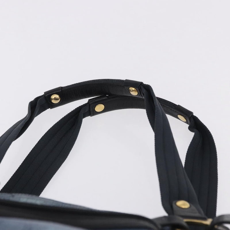 Salvatore Ferragamo Gancini Canvas Navy Bag