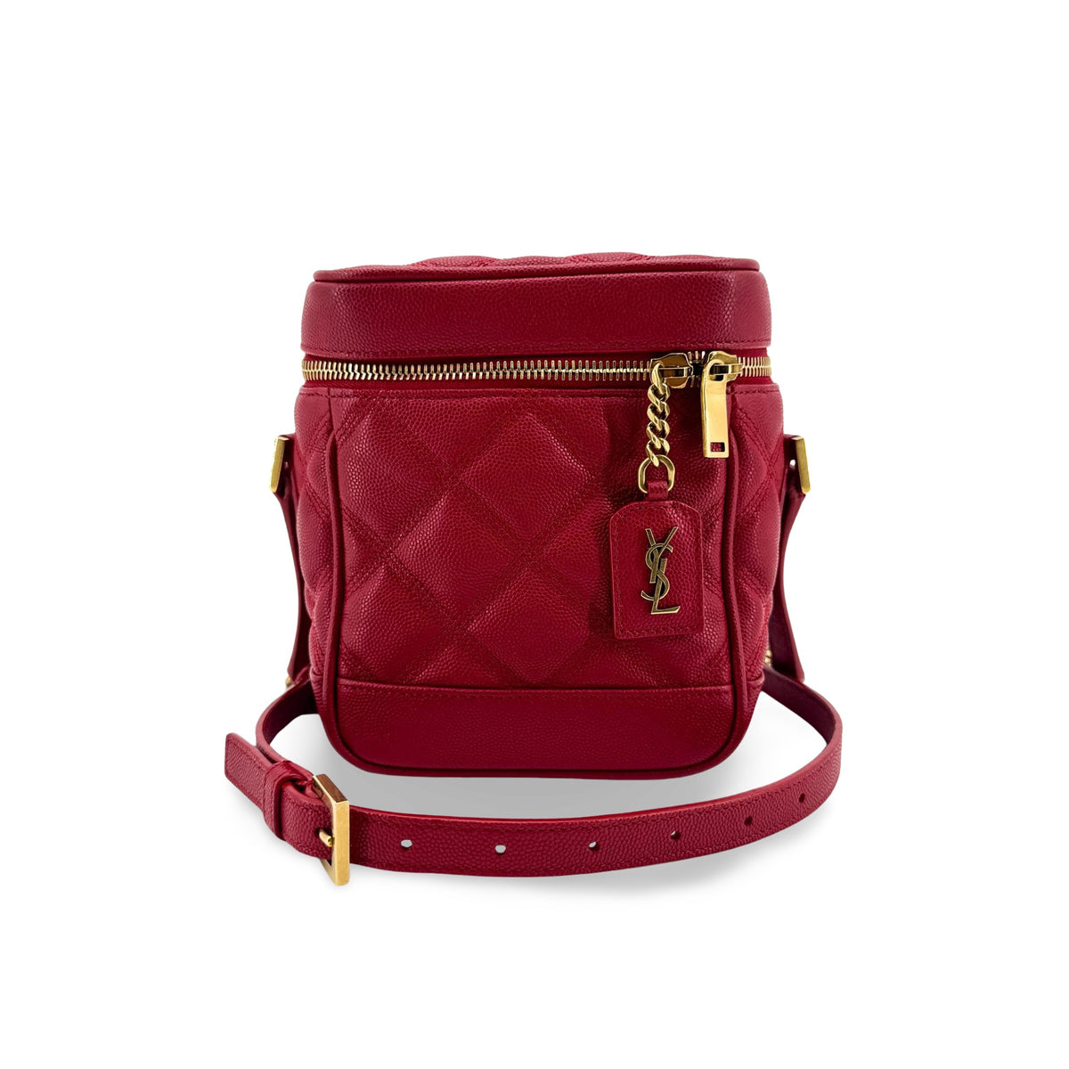 Saint Laurent 80s Vanity Quilted Leather Red Bag