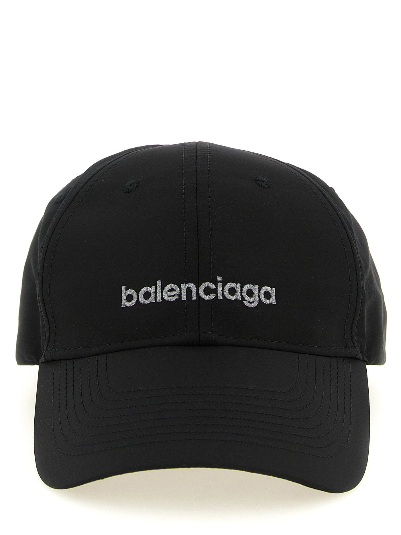 Balenciaga Logo-Embroidered Techwear Baseball Cap — Black Caps
