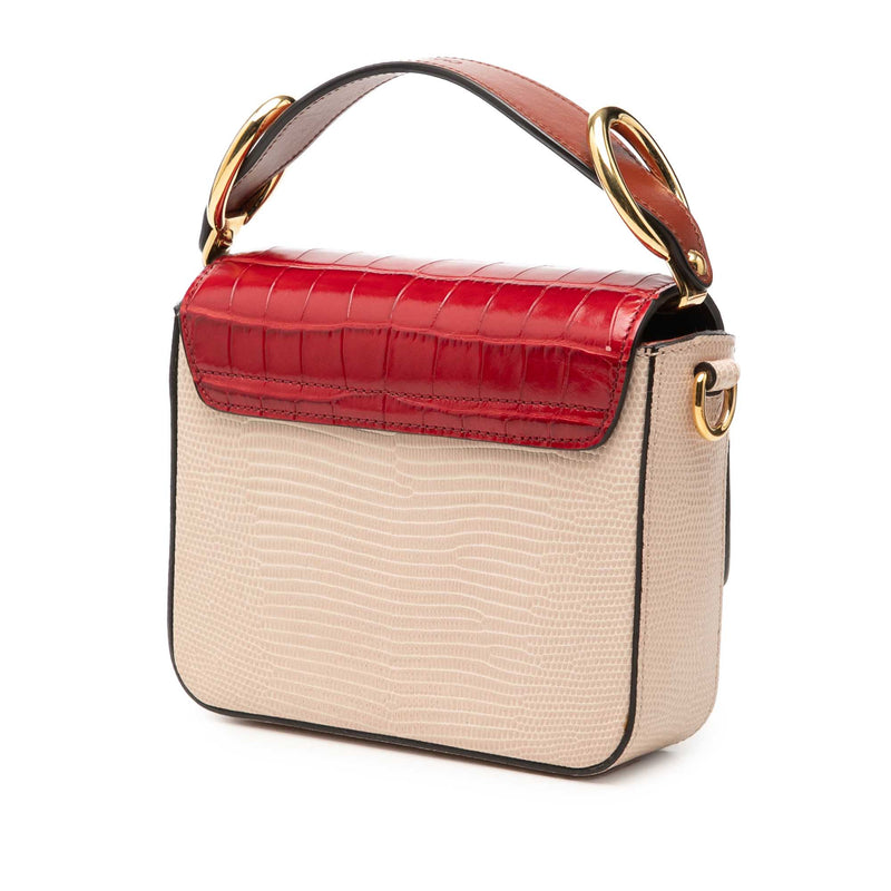 Mini Bicolor Croc Embossed Calfskin C Satchel - Image 2